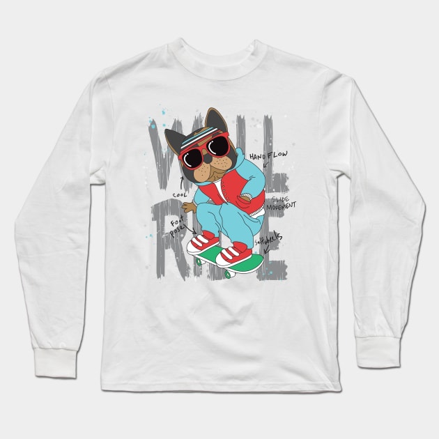 Will Ride Pug Long Sleeve T-Shirt by D3monic